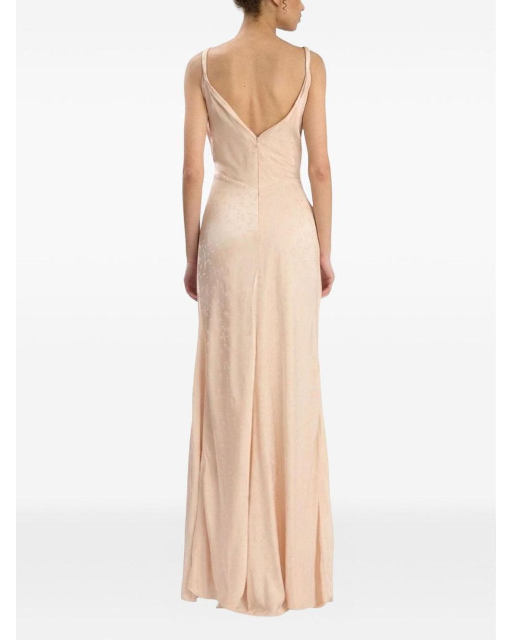Victoria Beckham White Tactile Jacquard Viscose Long Dress