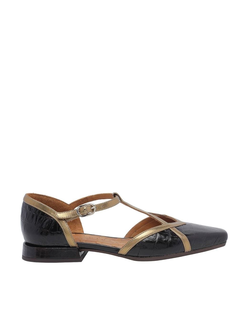 Chie Mihara Brown And Giden Flat