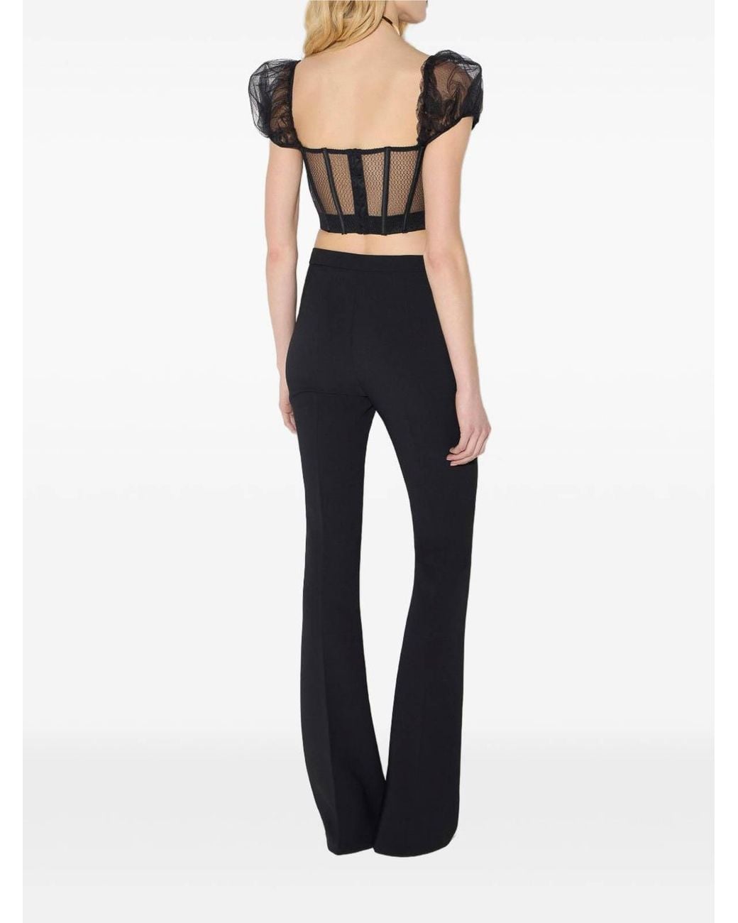 Elisabetta Franchi Blue Slim-Fit Trousers With Jewel Details