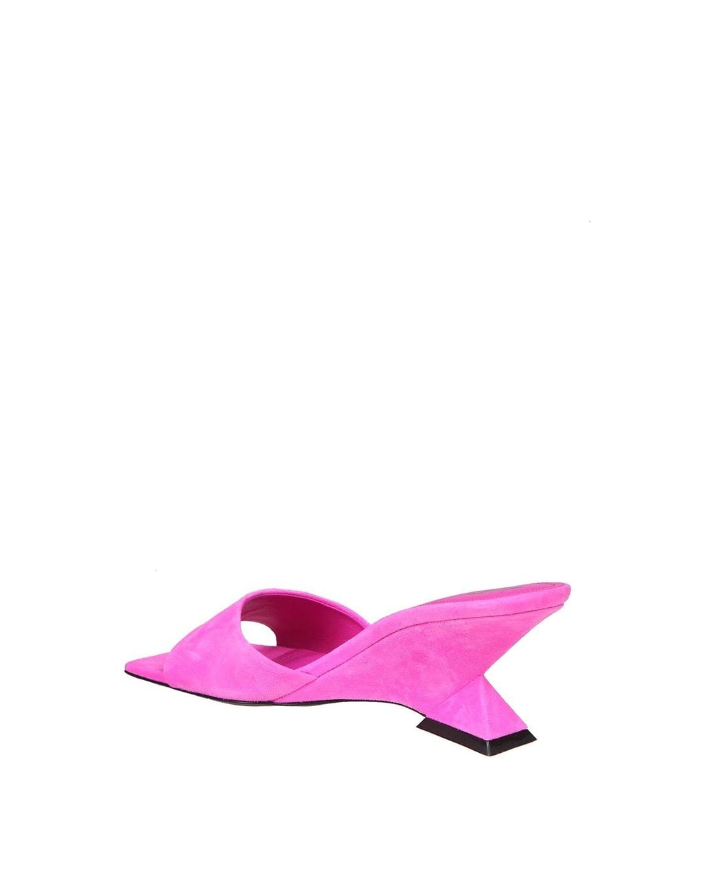 The Attico Pink Suede Cheope Sandalswith Wedge