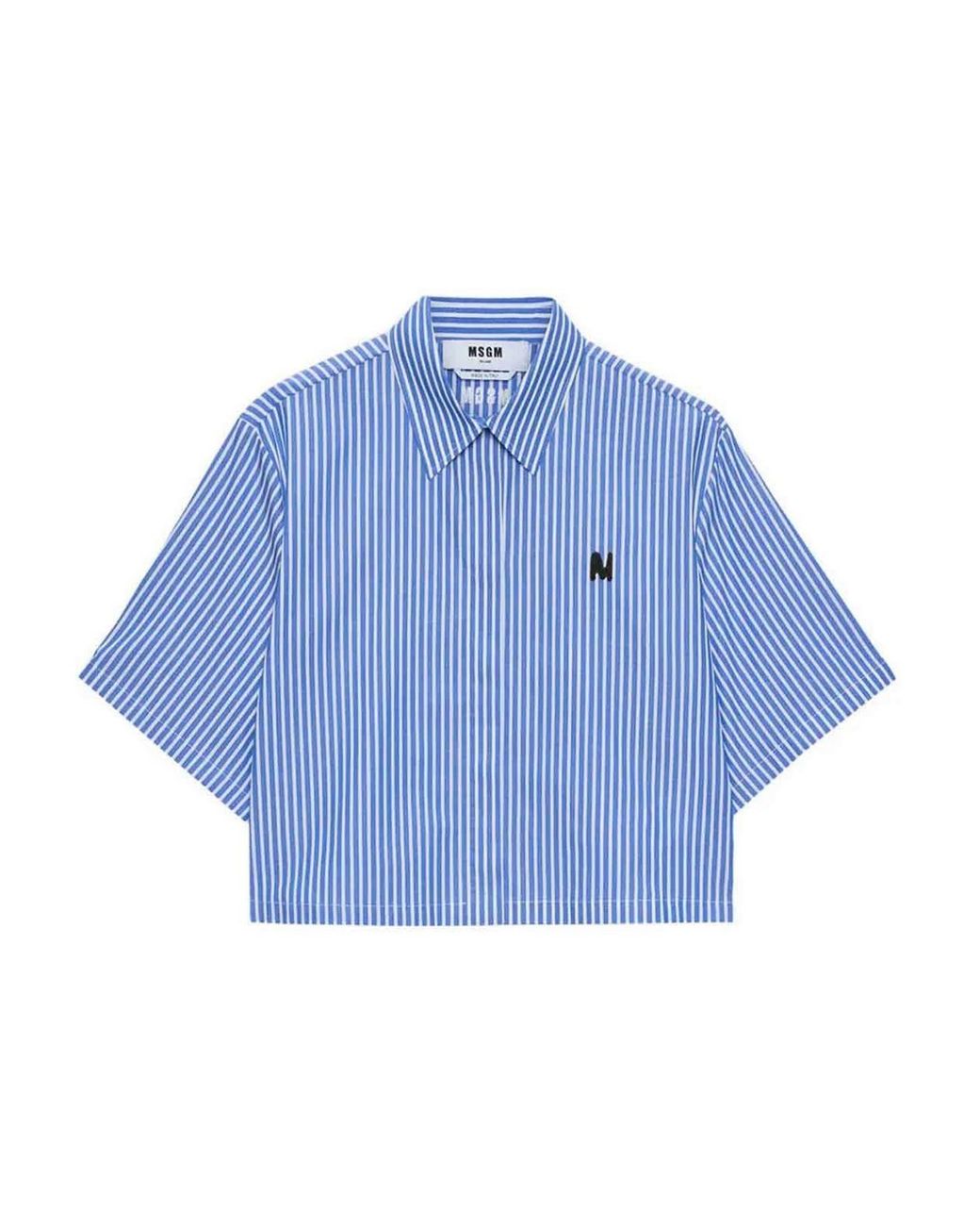 MSGM Blue Striped Shirt