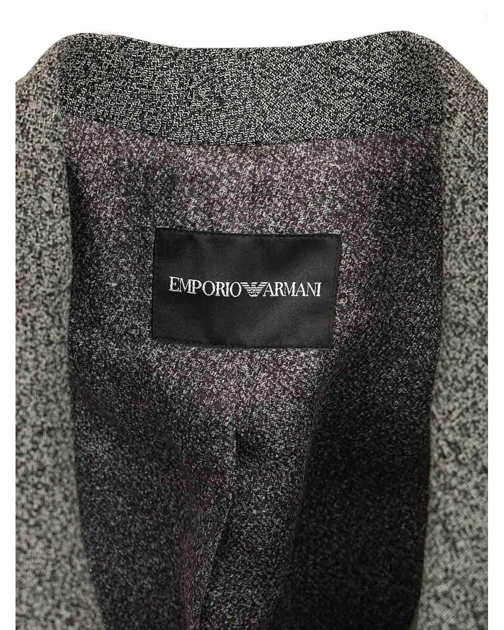 Emporio Armani Gray Double-Breasted Blazer