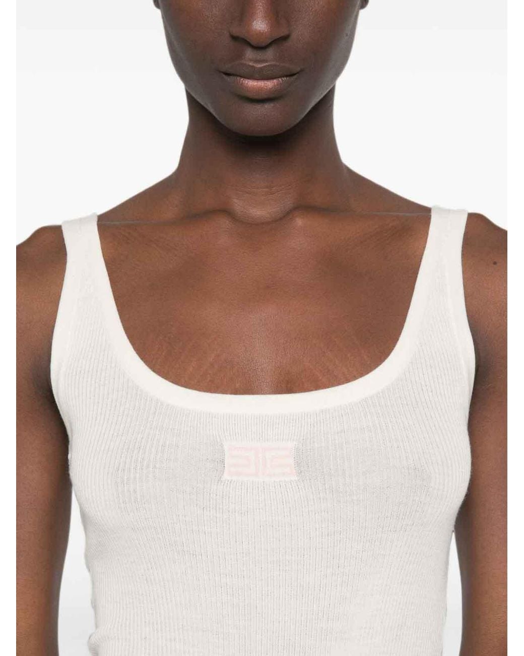 Elisabetta Franchi White Wool Top