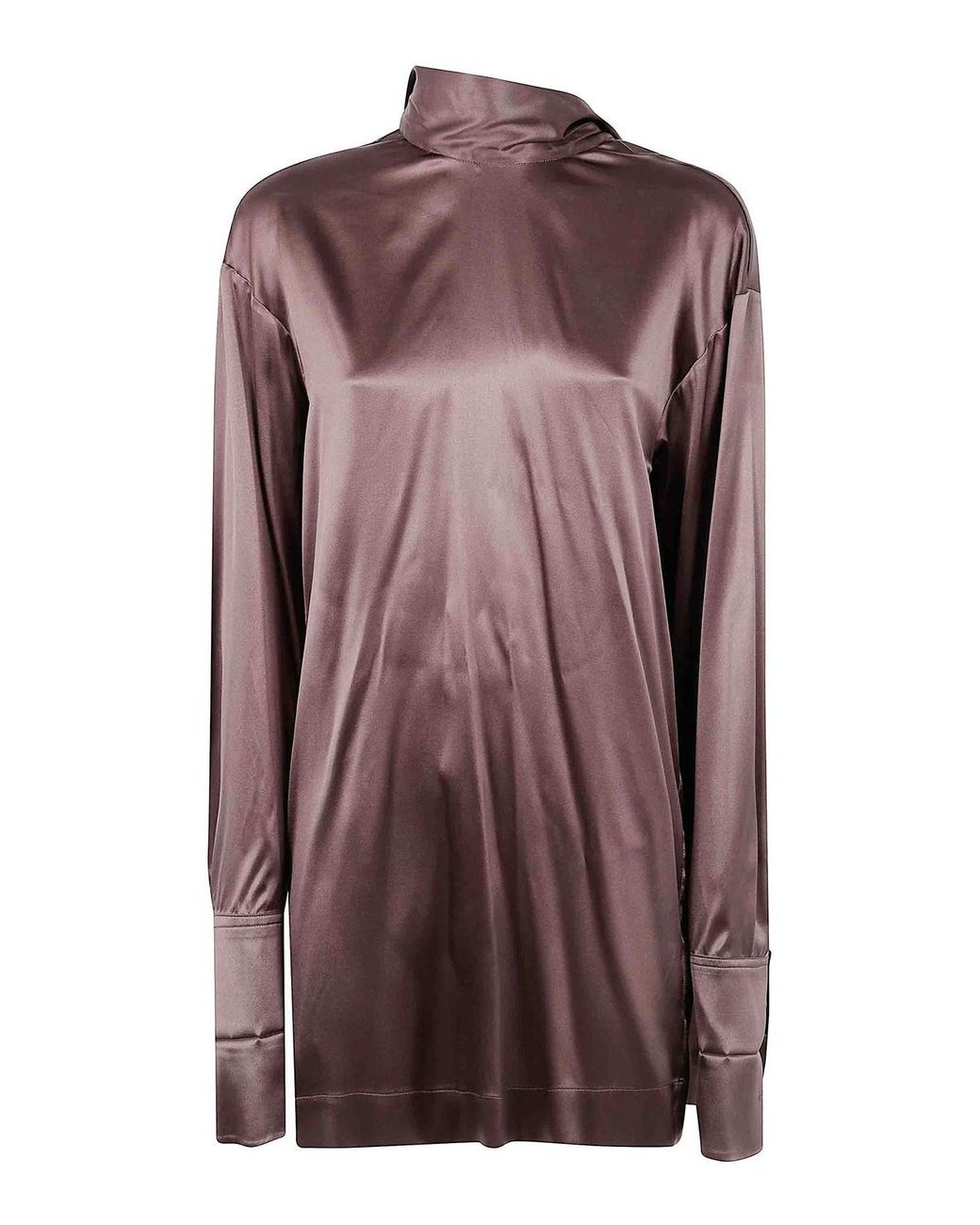 Dries Van Noten Purple Chaddy 2033 Strech Satin Shirt