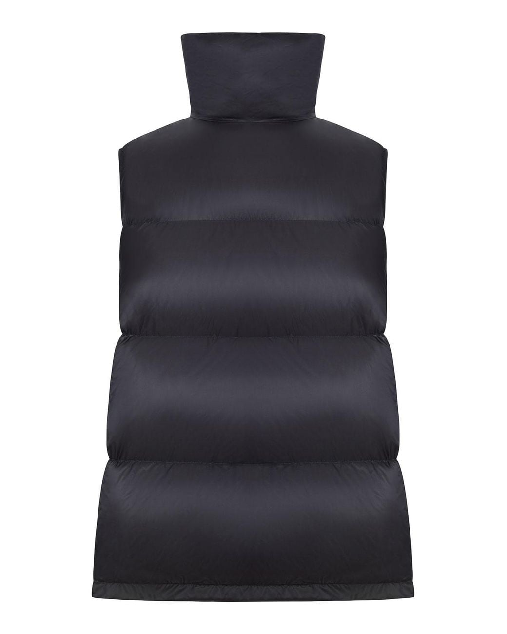 Sacai Blue Nylon Vest With High Collar And Drawstring