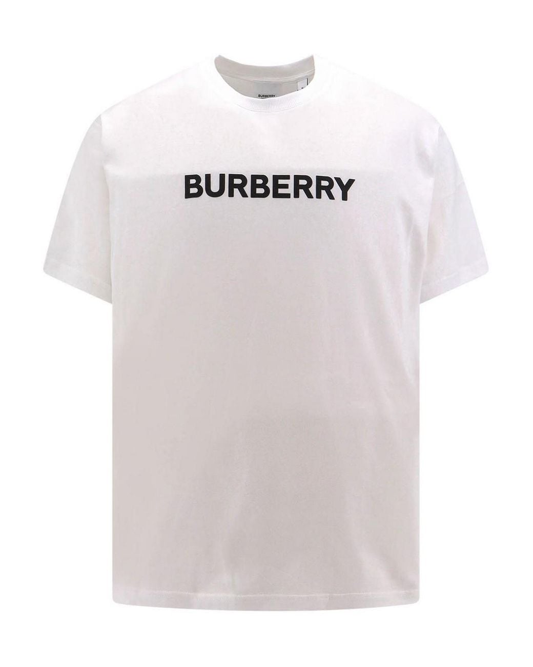 Burberry White Cotton T-Shirt With Logo Print for men