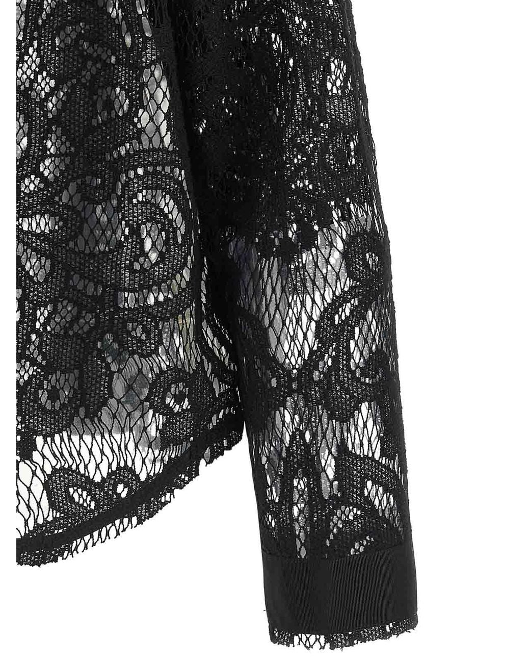 Nude Black Lace Shirt
