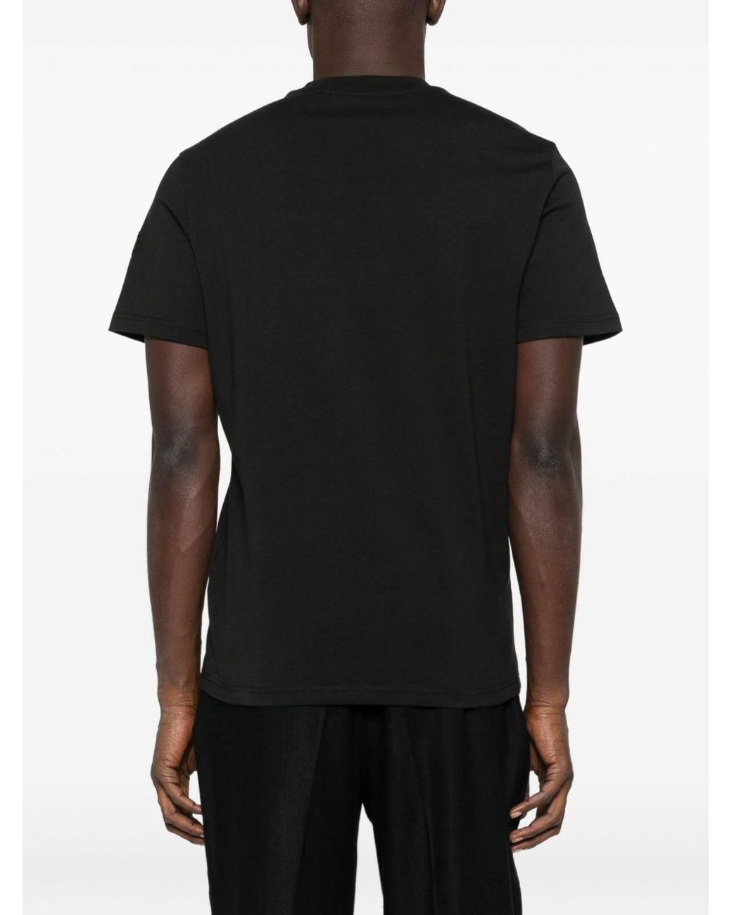 Moncler Black Logo Cotton T-Shirt for men