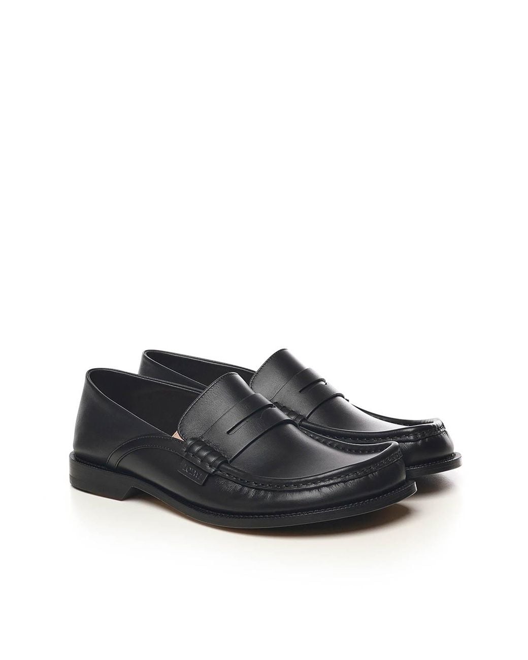 Loewe Black Campo Flap Back Loafers for men