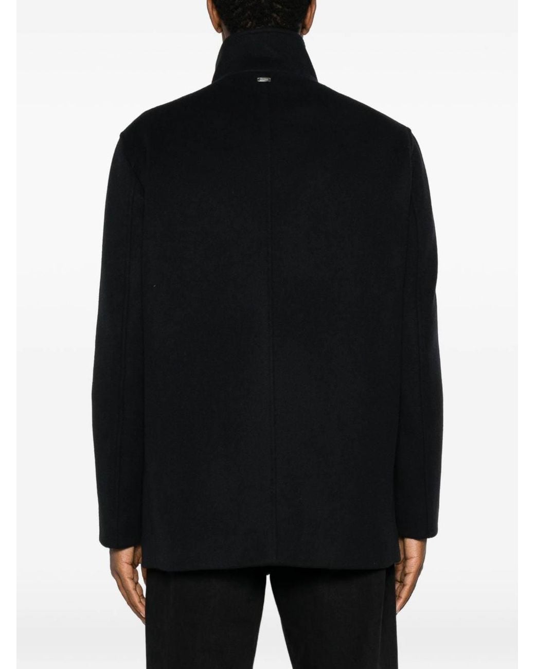 Herno Black Double-Breasted Short Coat for men
