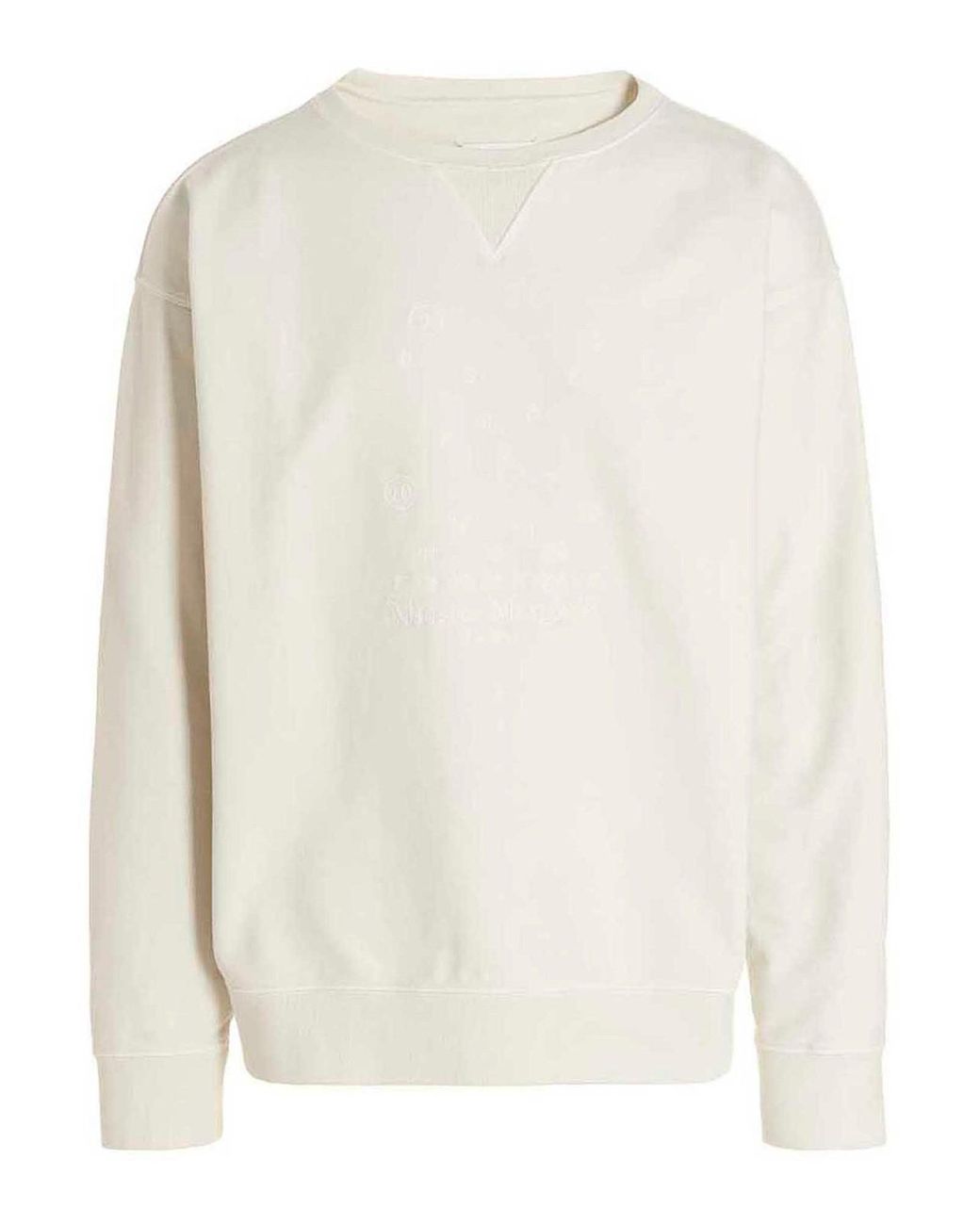 Maison Margiela White Logo Embroidery Sweatshirt for men