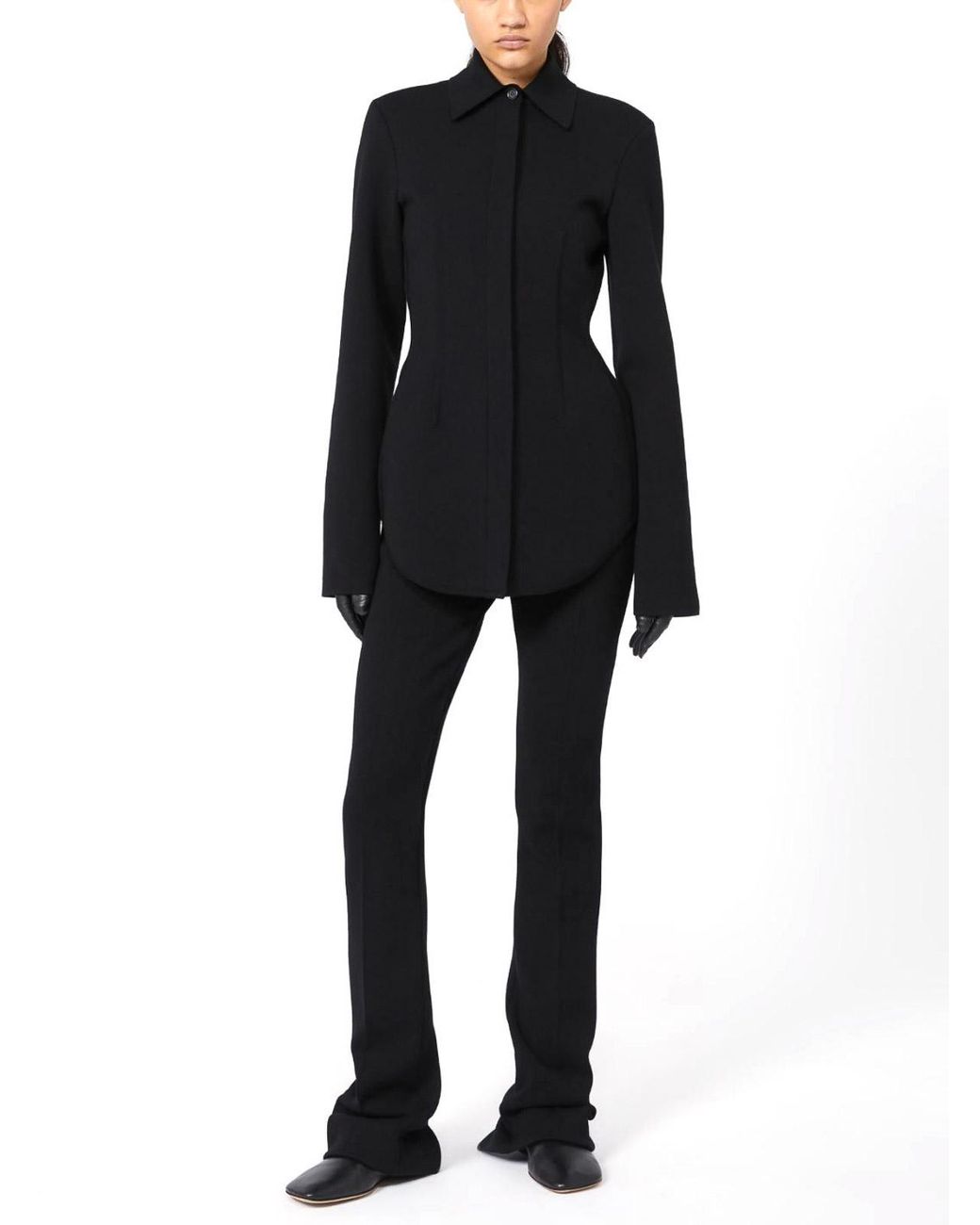 Sportmax Black Earry1 Low-Waisted Tight-Fitting Trousers