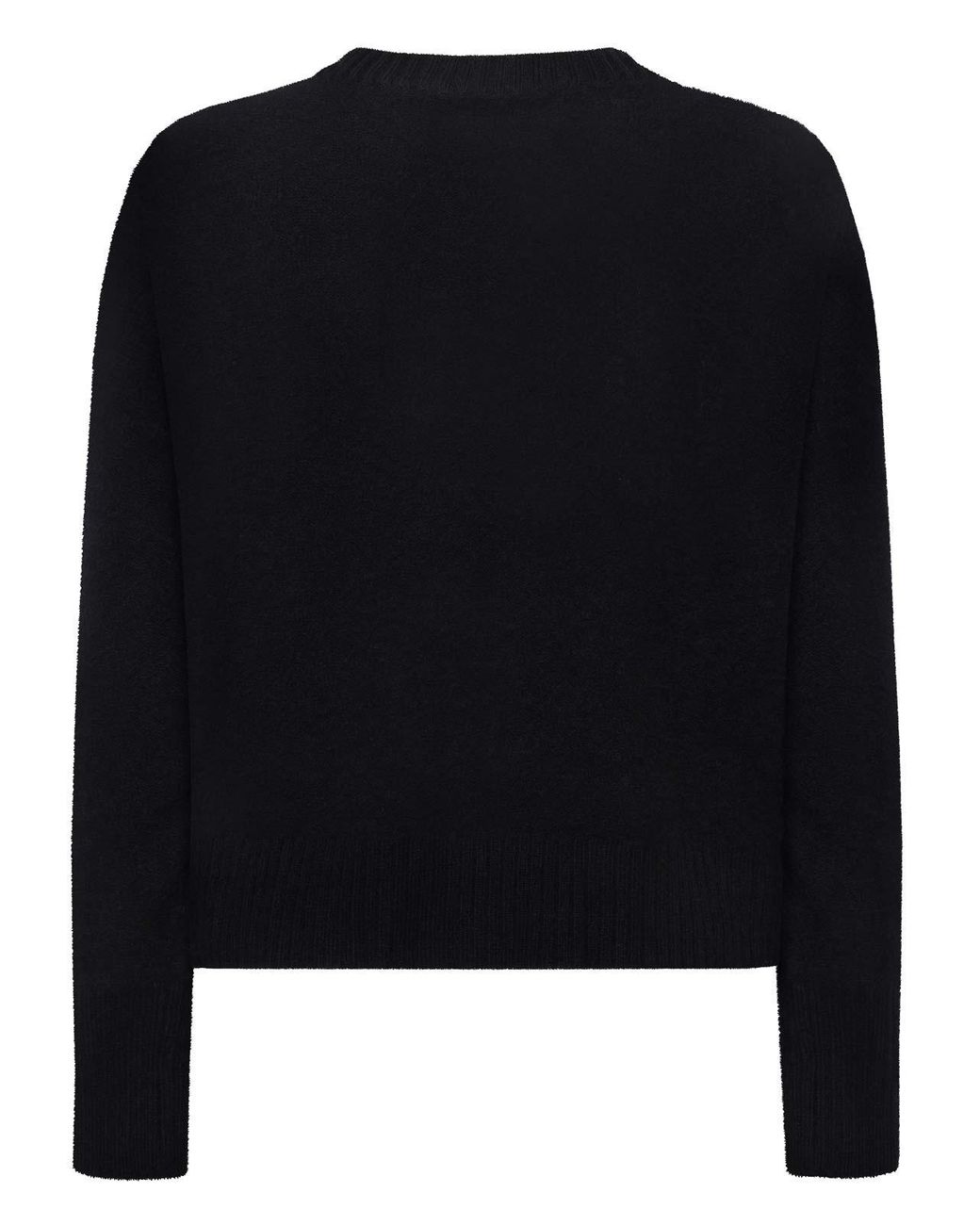 EMERSON RENALDI Black Oversized Cropped Neck Sweater