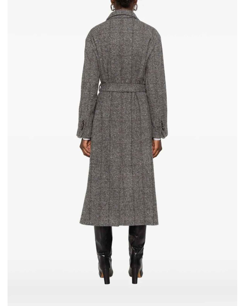 Brunello Cucinelli Gray Double Breasted Coat
