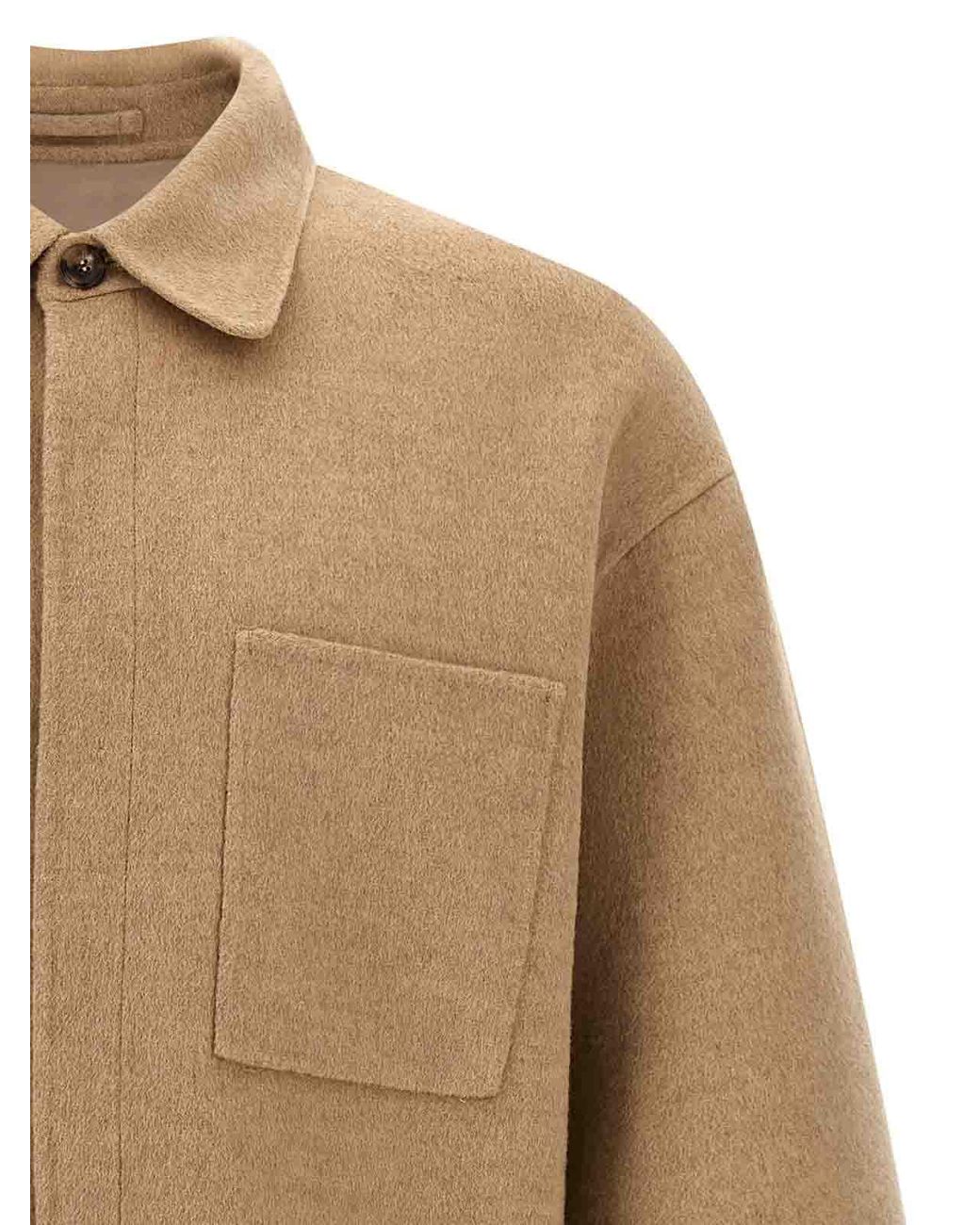 J.W. Anderson Natural Asymmetrical Wool Overshirt for men