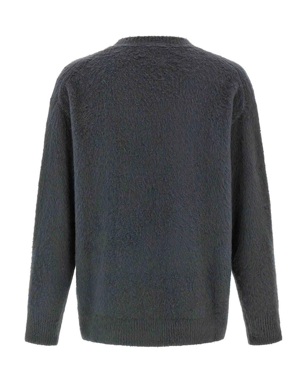 Roberto Collina Gray Shearling Cotton Sweater for men