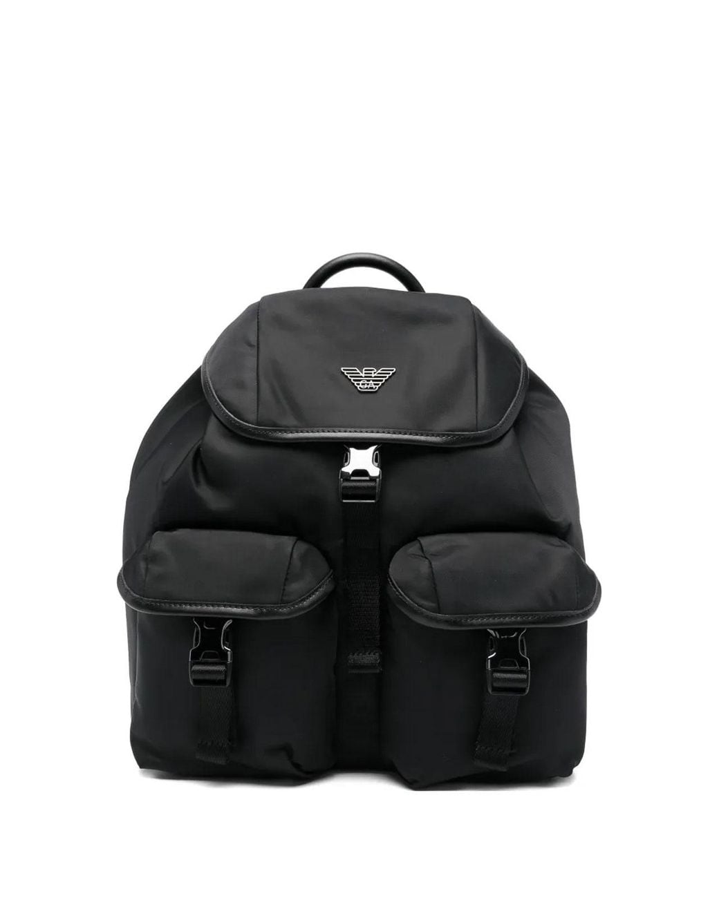 Emporio Armani Black Backpack for men