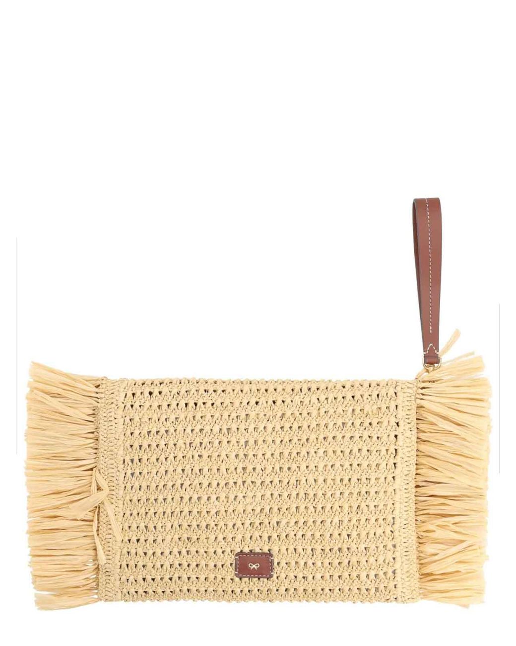 Anya Hindmarch Natural Oversize Raffia Clutch Bag