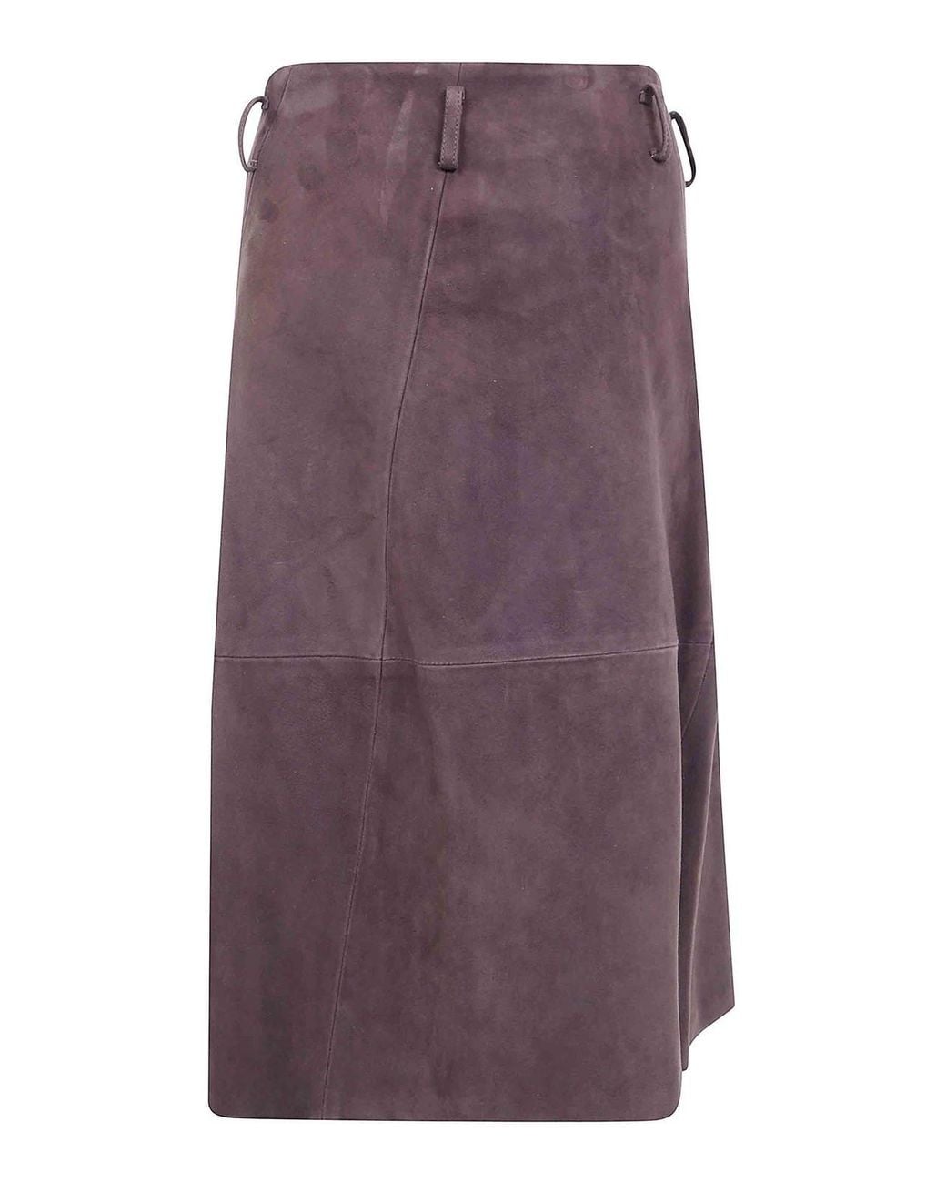 Semicouture Purple Rosanne Double Layers Leather Skirt