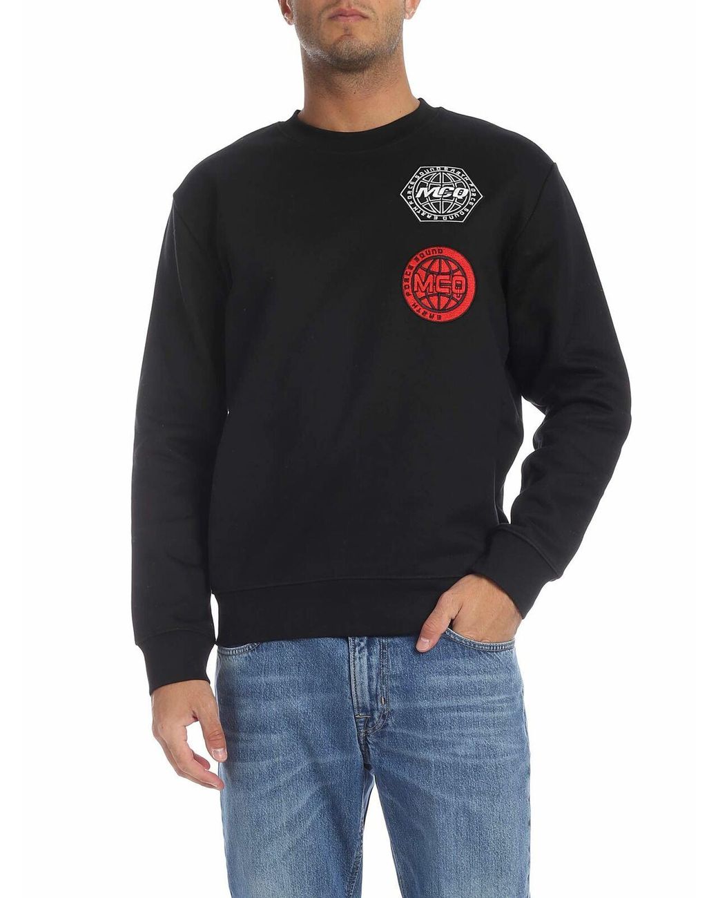 McQ Alexander McQueen Blue Sweatshirt With Mcq Patch for men