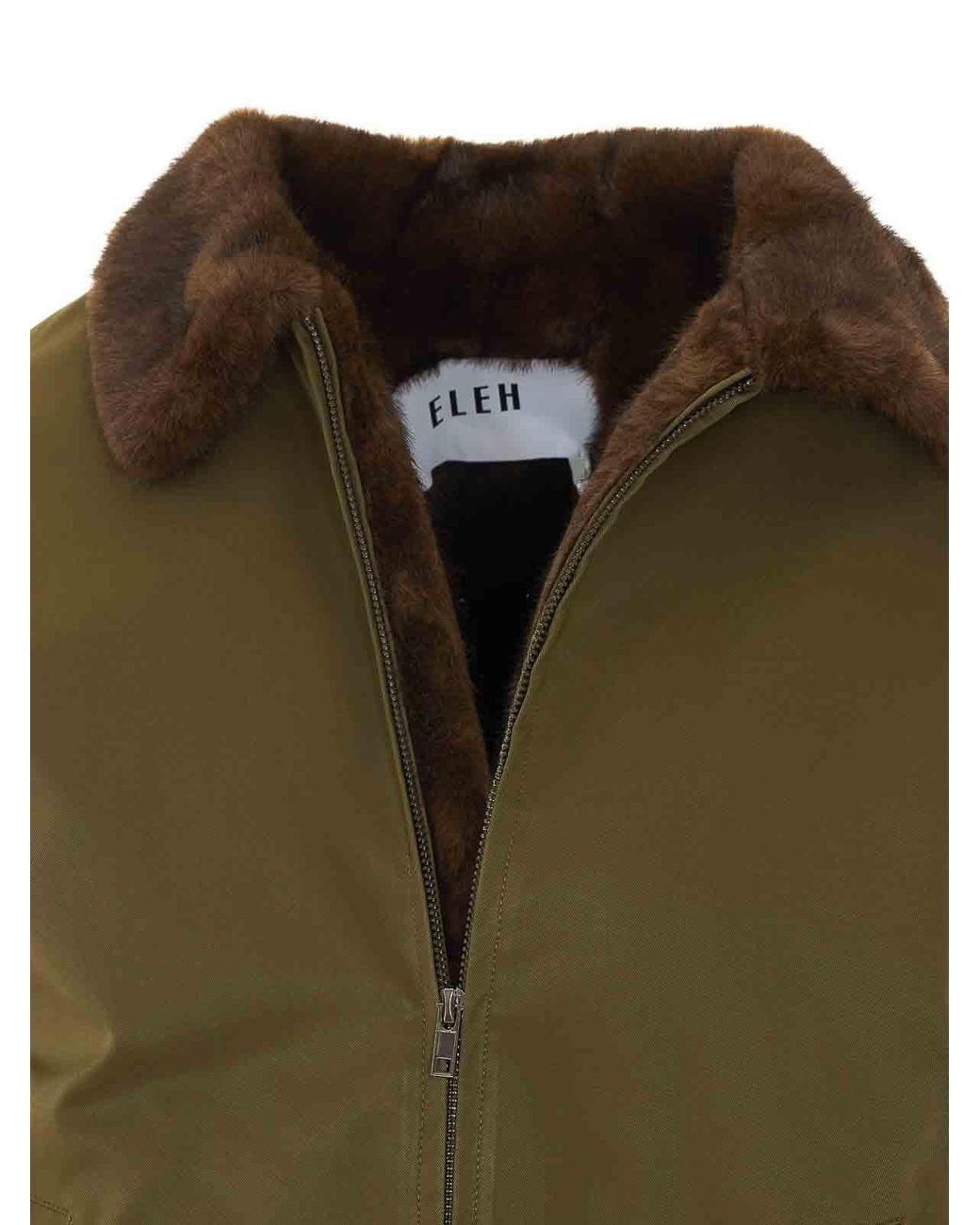ELEH Green Bomber With Frontal Zip Closure