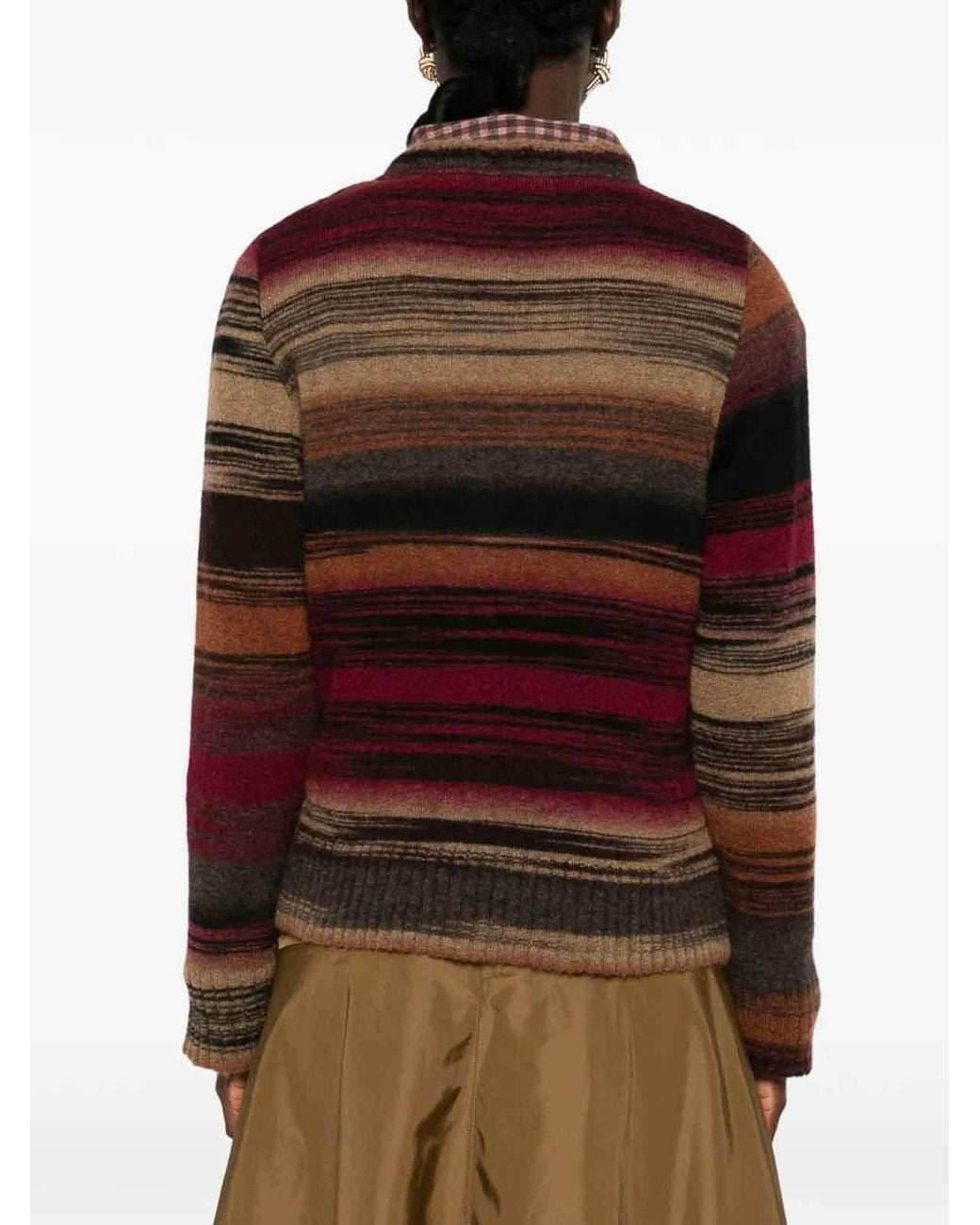NEERA 20.52 Red Cardigan Stripe