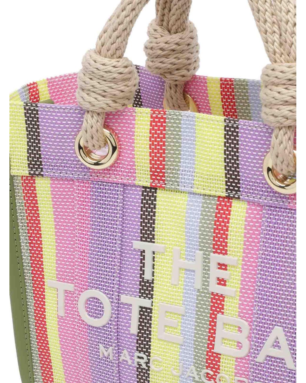 Marc Jacobs Pink The Stripe Mesh Small Tote Bag