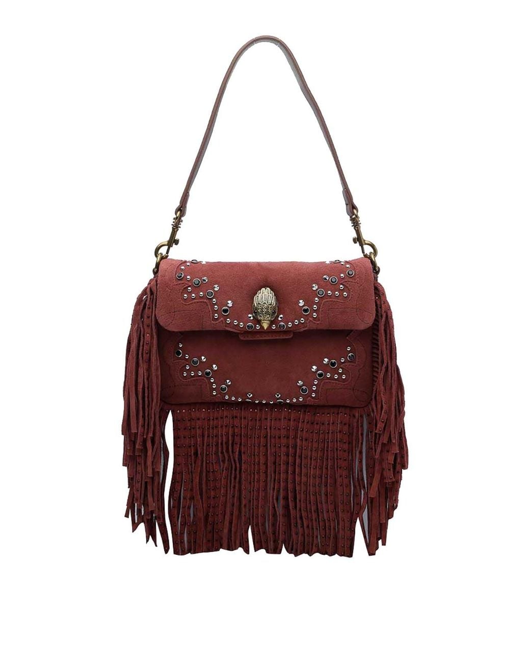 Kurt Geiger Red Oxford Fringe Shoulder Bag