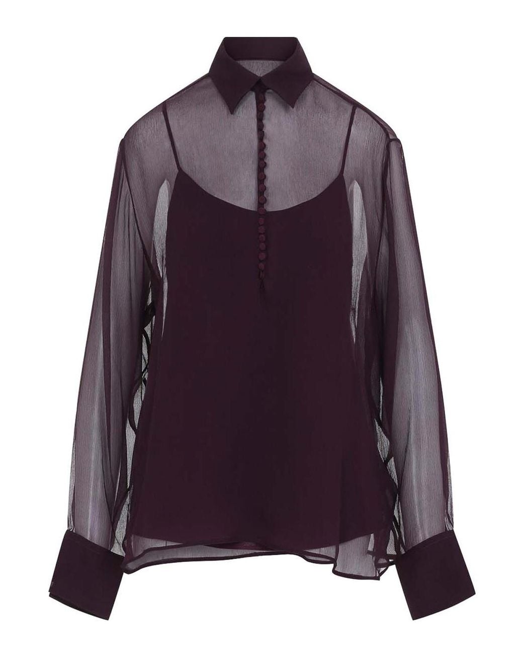 Ermanno Scervino Purple Silk Shirt