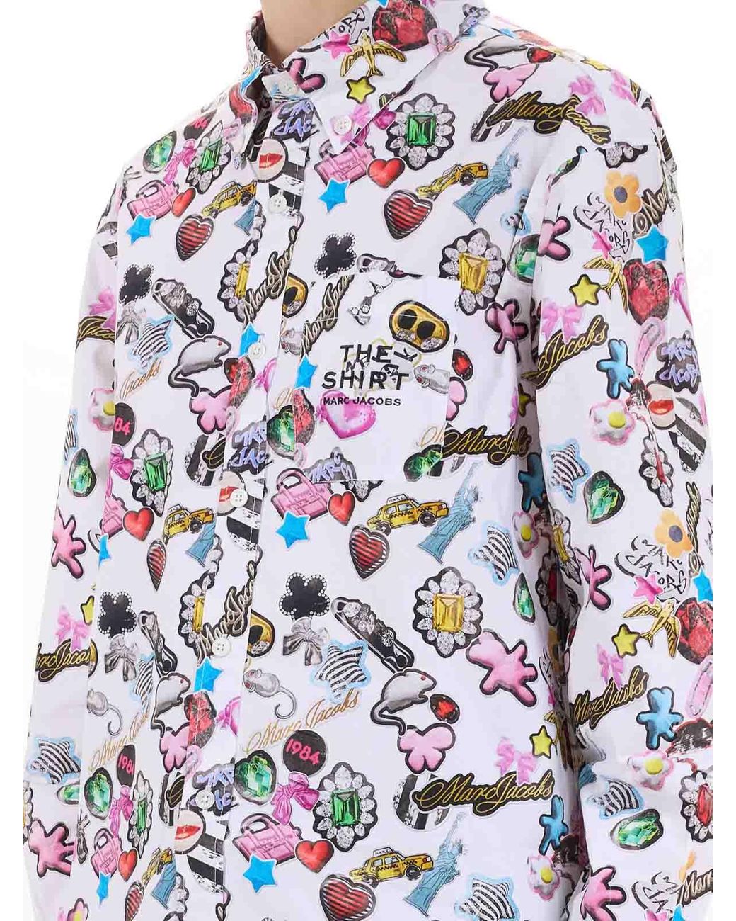 Marc Jacobs White The Sticker Print Shirt