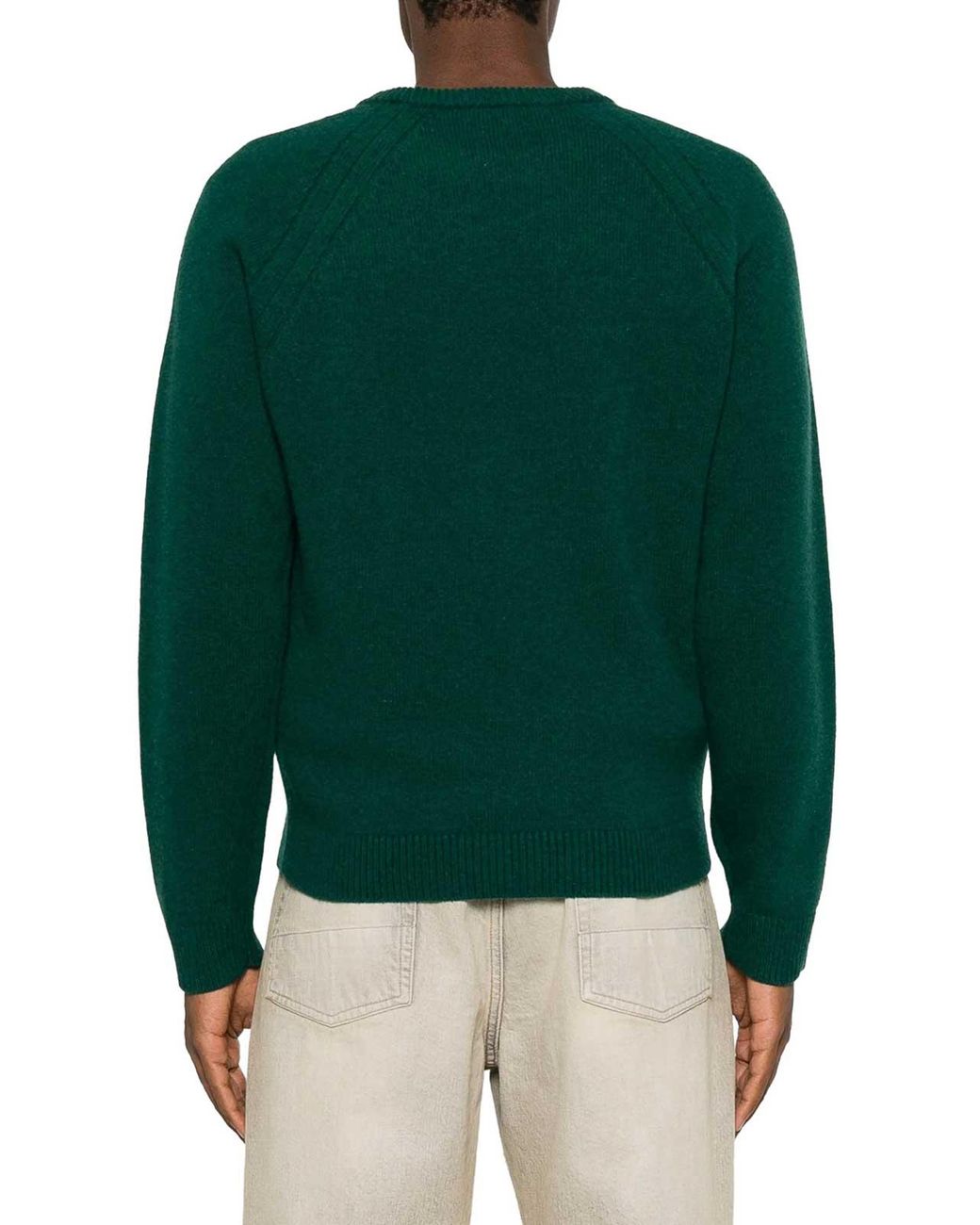 J.W. Anderson Green Wool Sweater With Contrasting Logo for men