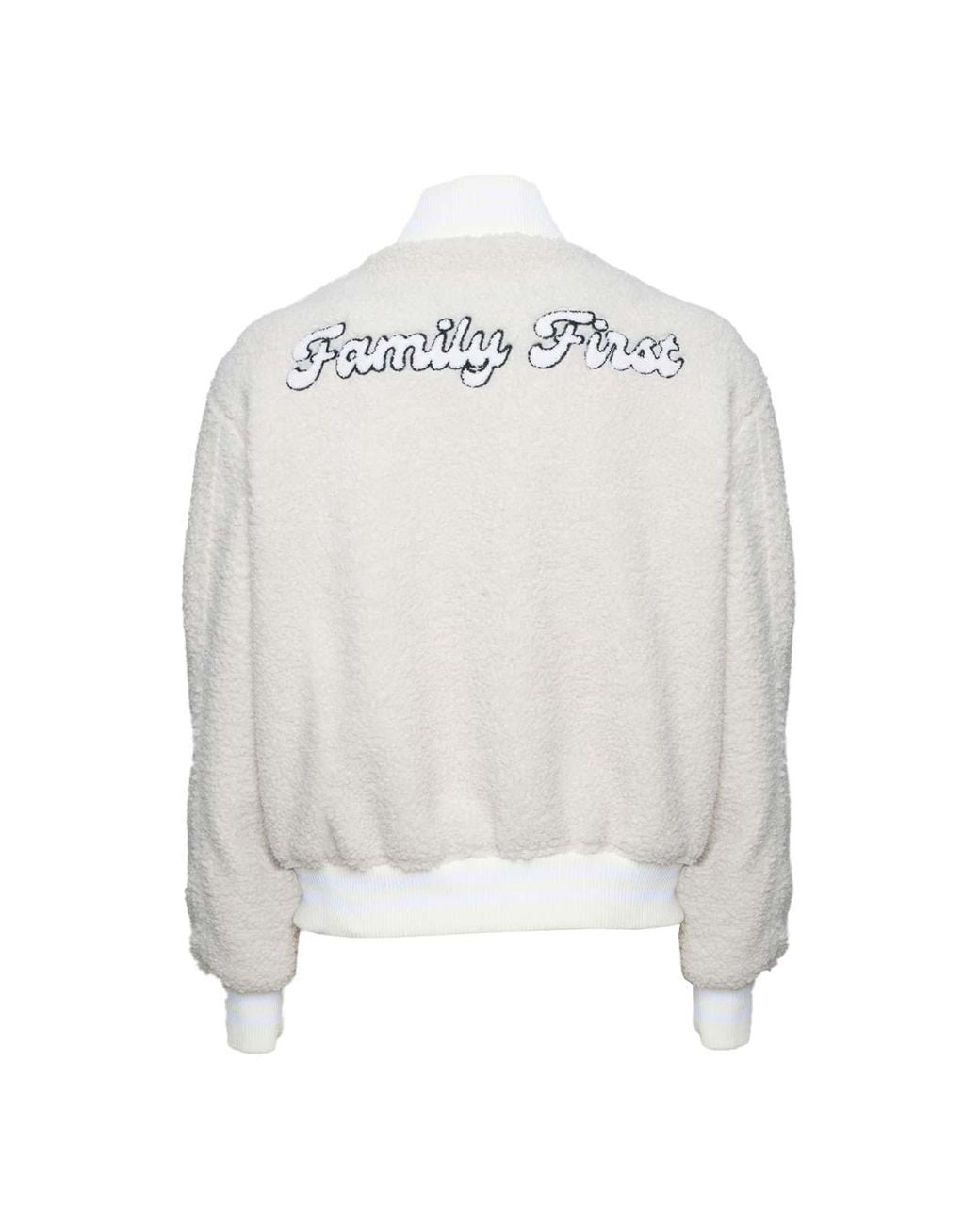 FAMILY FIRST White Varsity Teddy for men