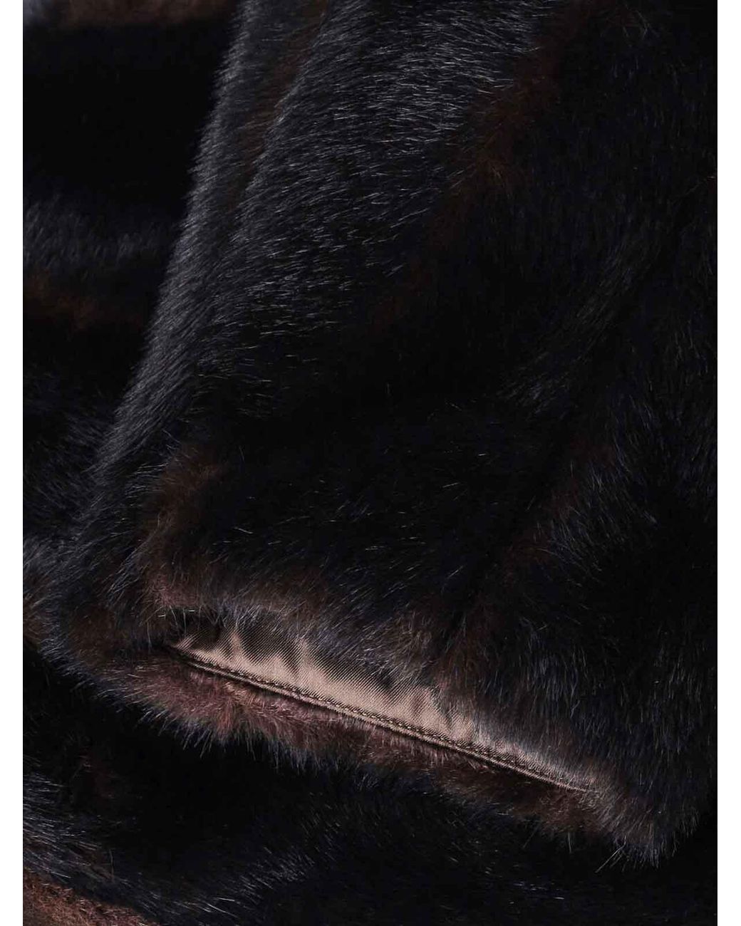 MM6 by Maison Margiela Black Faux Fur Coat
