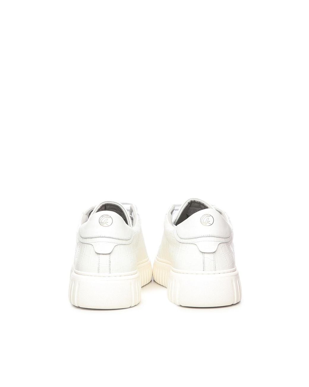 Giuliano Galiano White Mars Crock Leather Sneakers for men