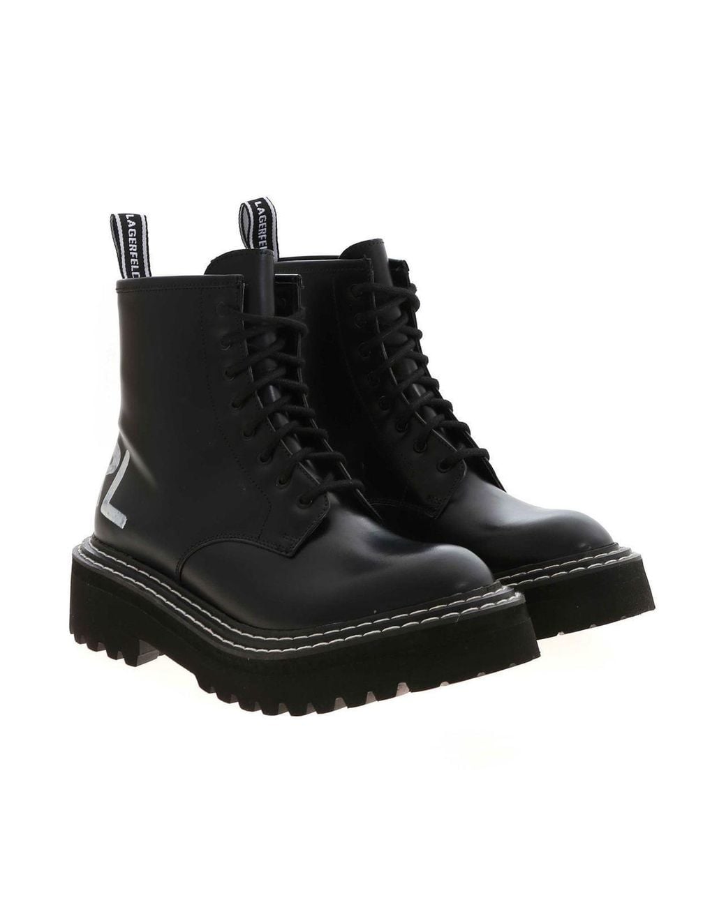 Karl Lagerfeld Black Patrol Ii Ankle Boots