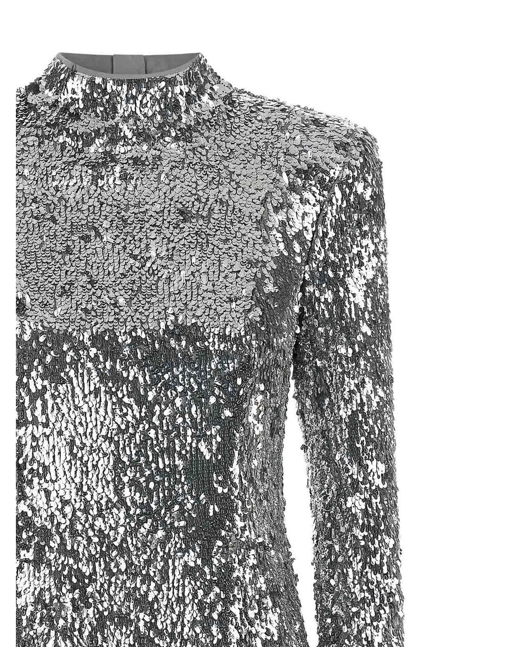Balmain Gray Sequin Dress