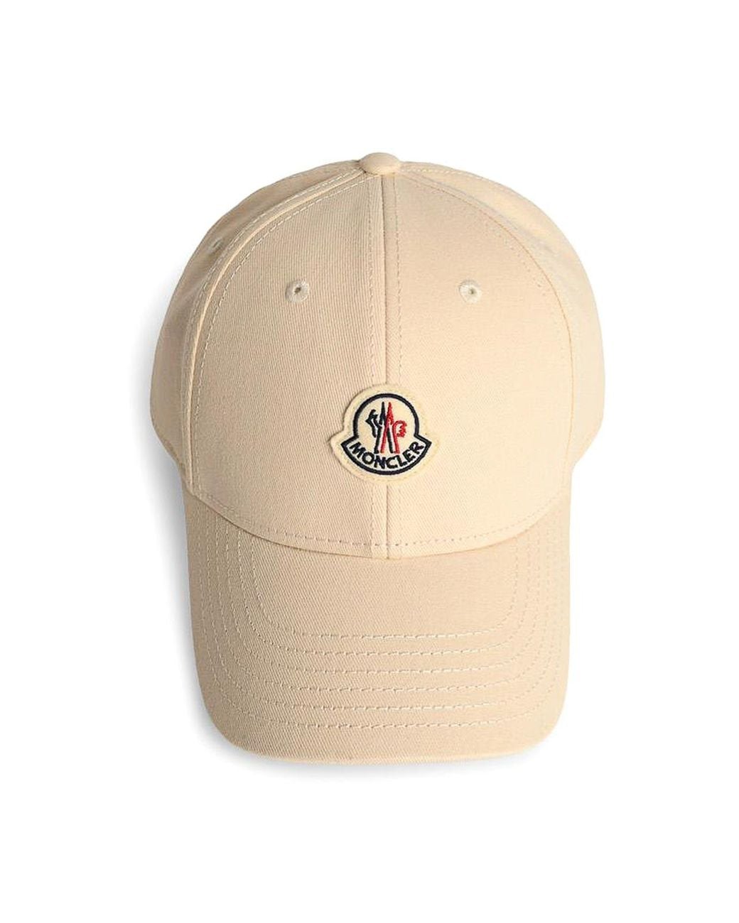 Moncler White Cream Cotton Cap