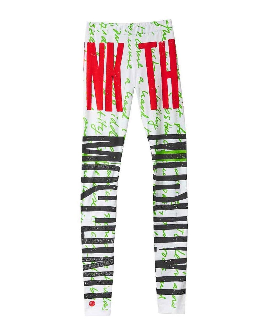 Moschino White Th!Nk Leggings