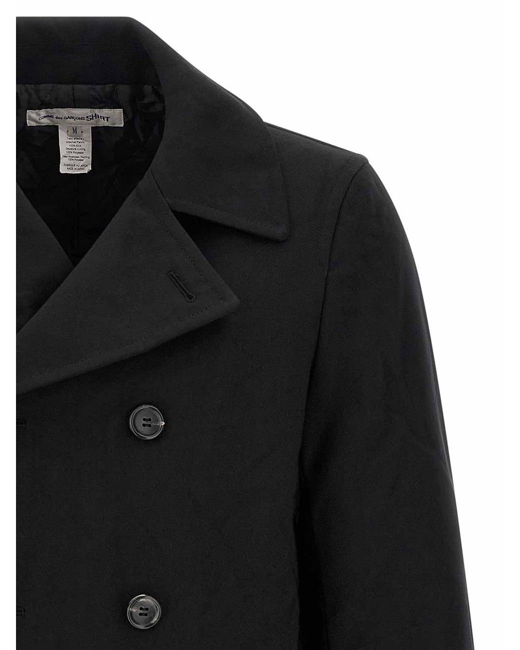Comme des Garçons Black Double-Breasted Caban for men