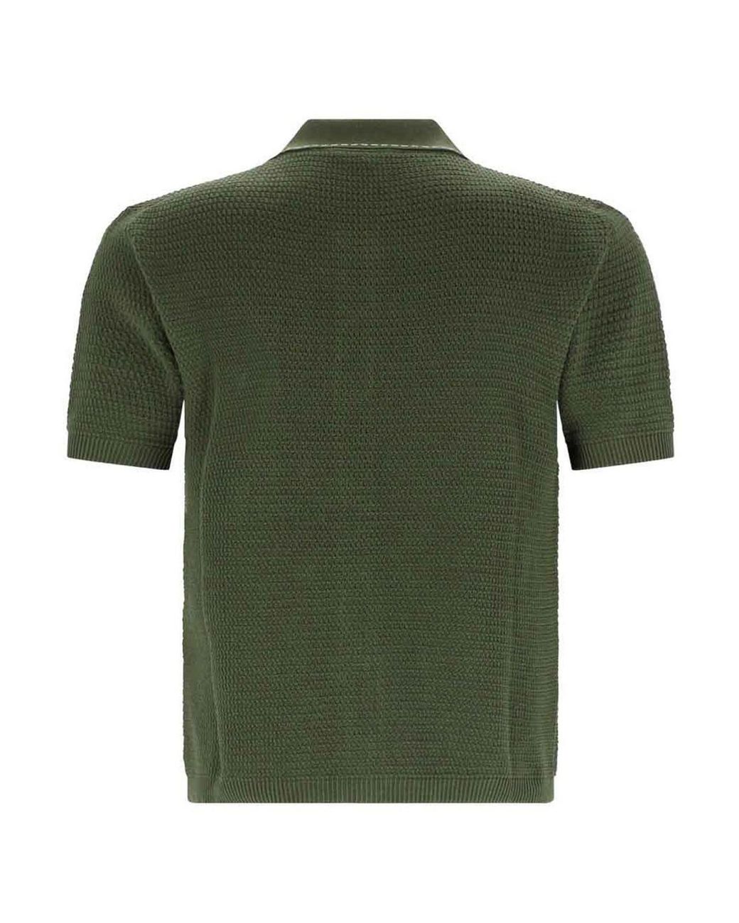 Versace Green Cotton Knit Shirt for men