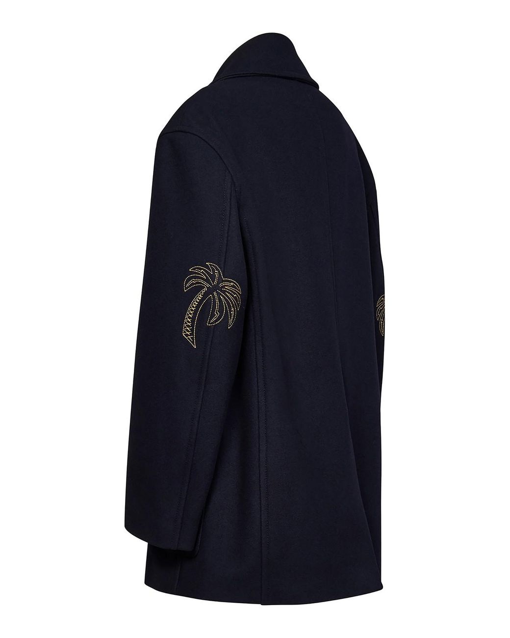 Palm Angels Blue Wool Coat for men