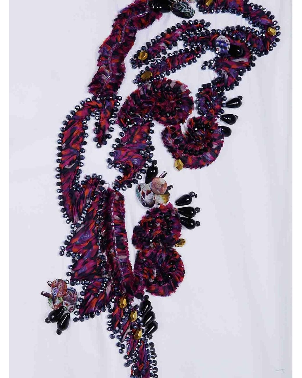 Dries Van Noten White Casia Embroidered Shirt