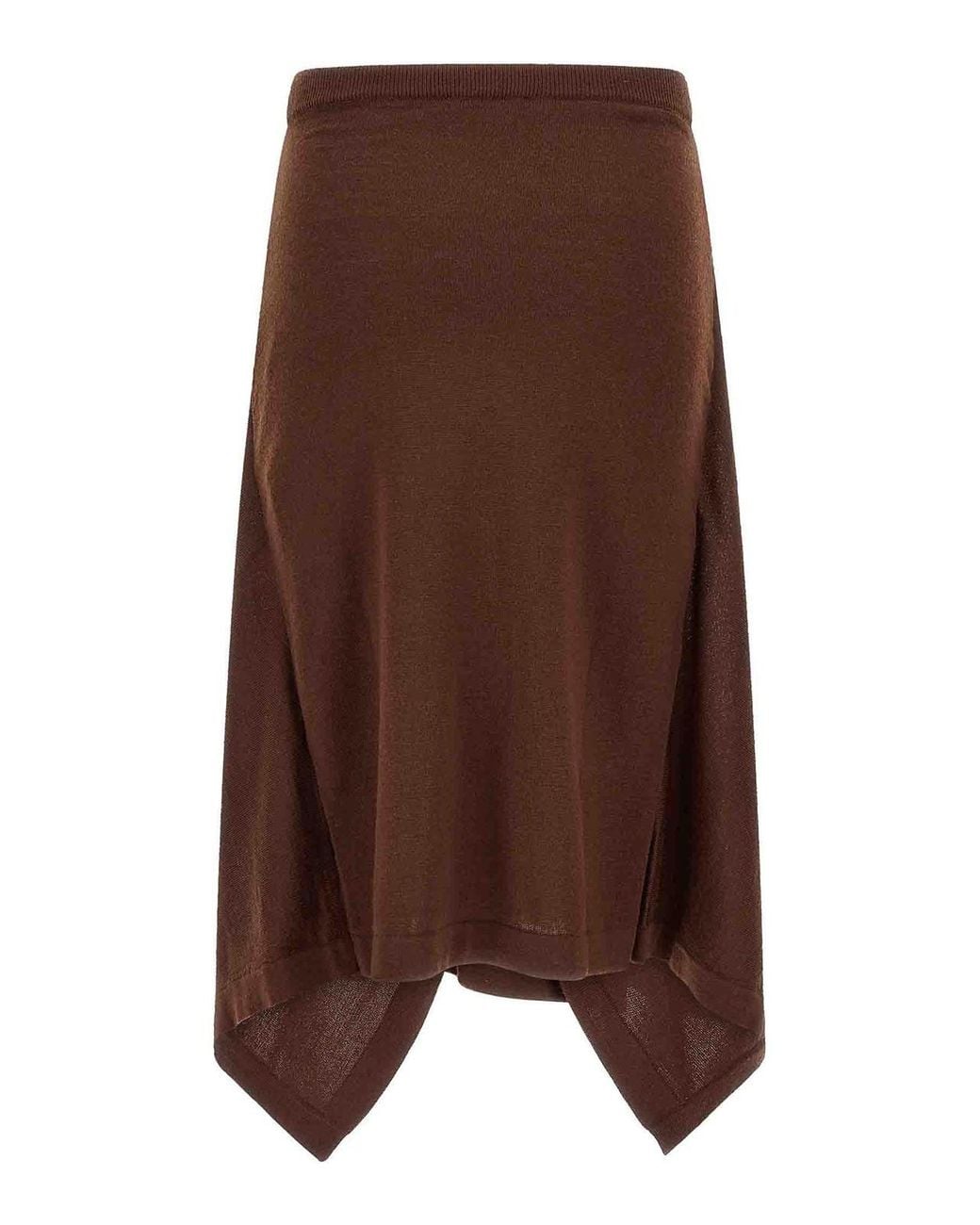Lemaire Brown Button Asymmetrical Skirt