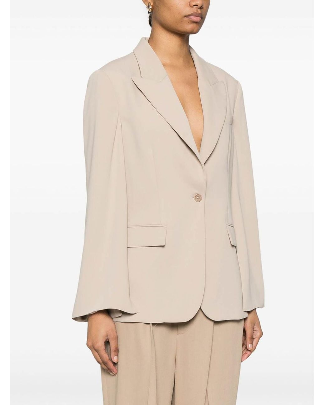 P.A.R.O.S.H. Natural Single-Breasted Blazer Jacket