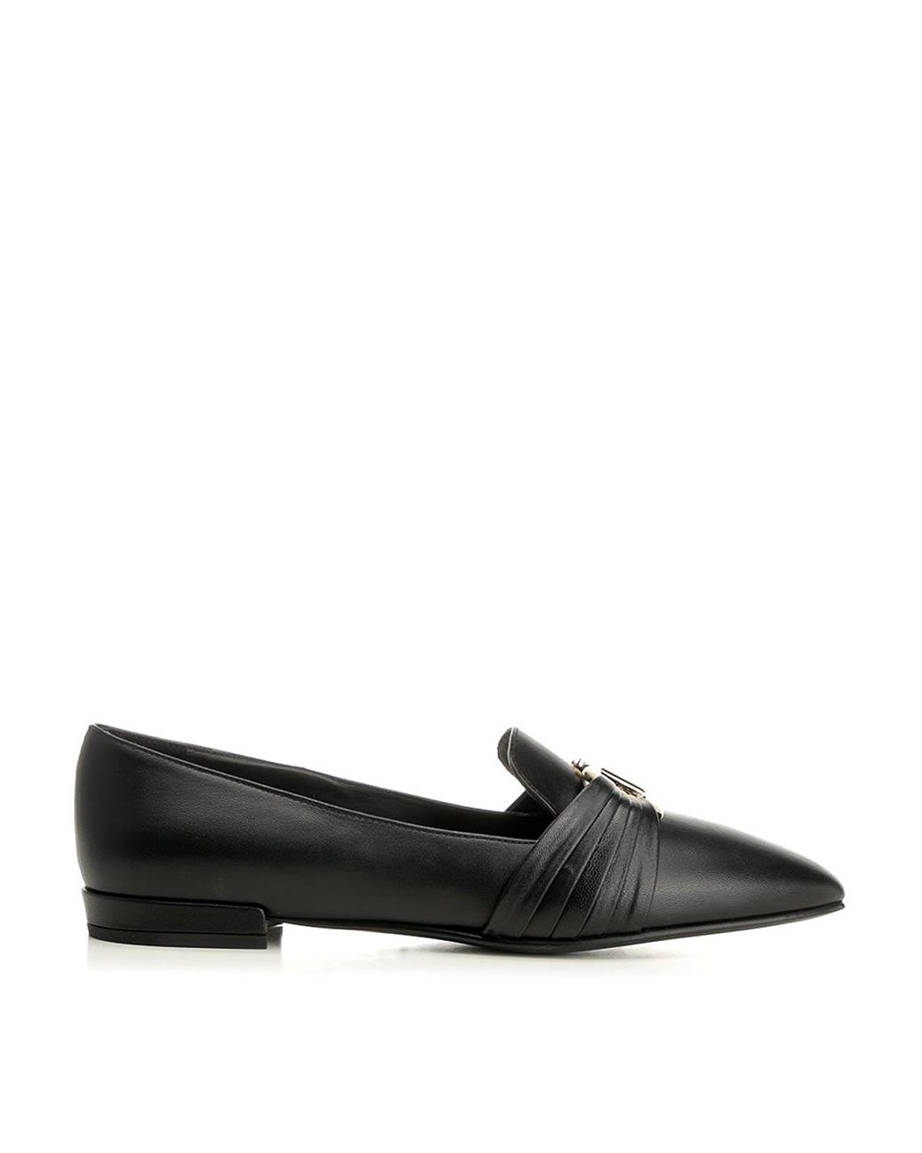 Ferragamo Black Gancini Ornament Moccasin