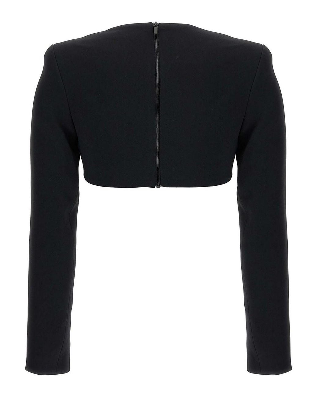 David Koma Black Top 3D Crystsal Chain And Square Neck
