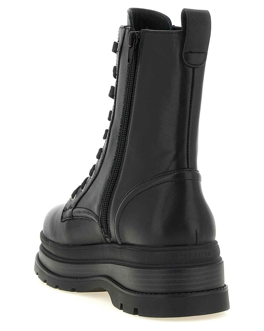 Pinko Black Eva 05 Lace-Up Ankle Boots