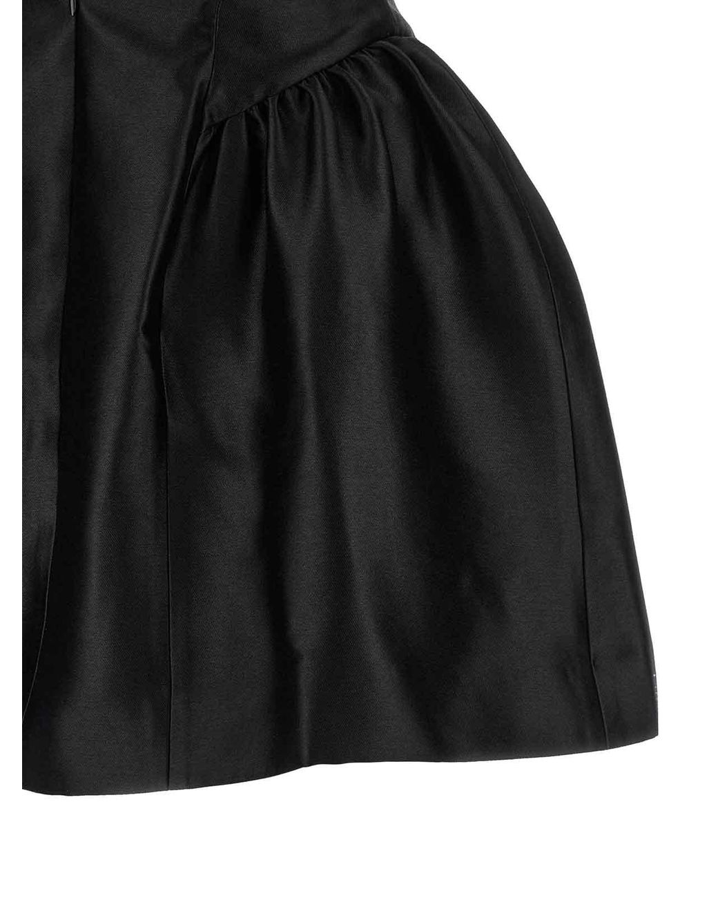 Self-Portrait Black Self Portrait Taffetà Collared Mini' Dress