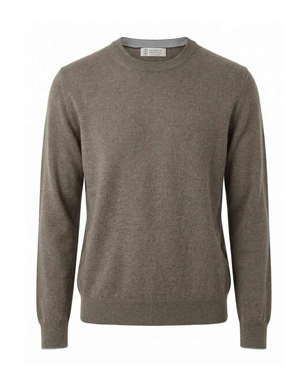 Suéter Cuello Redondo Brunello Cucinelli de hombre de color Gray