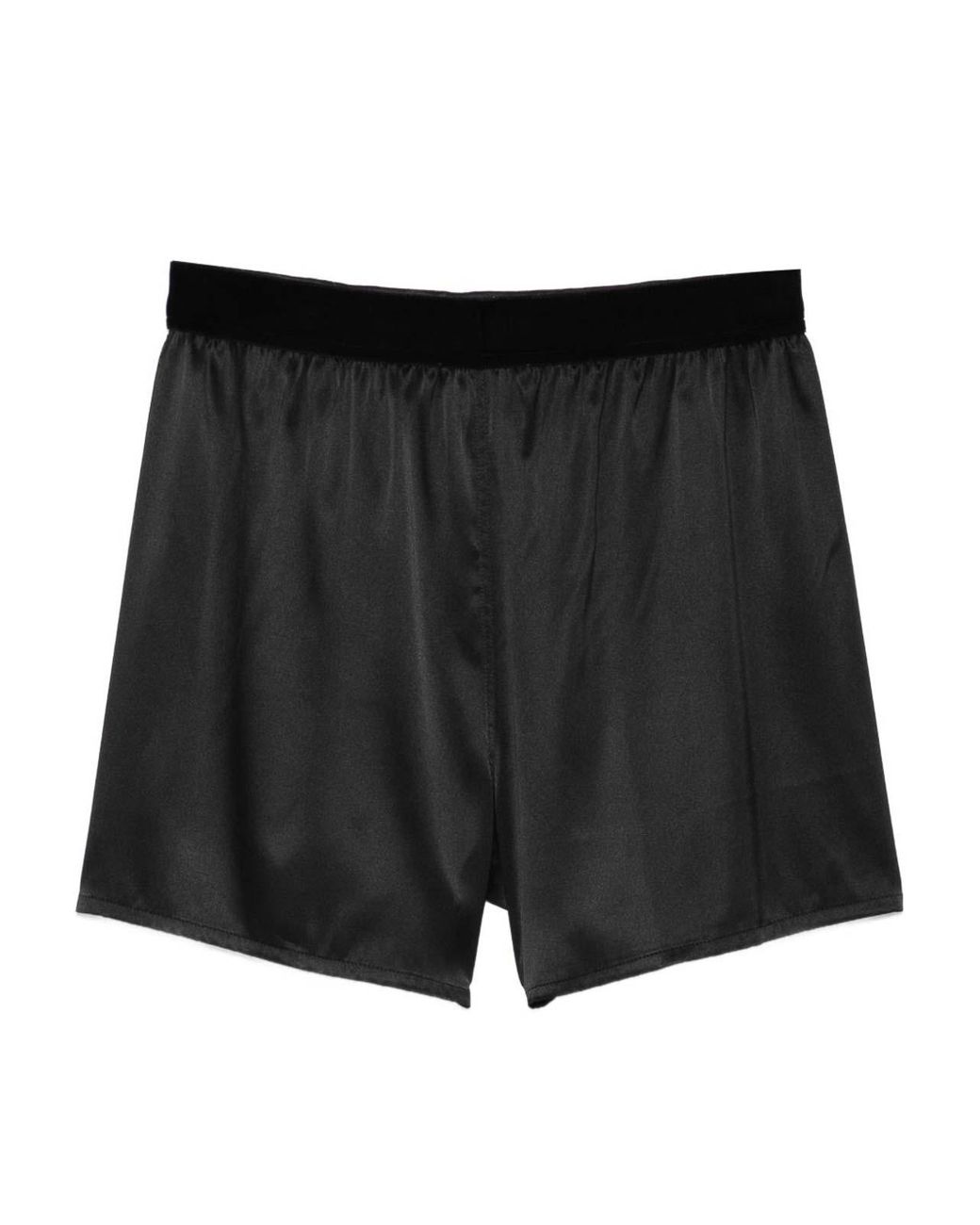 Tom Ford Black Logo-Waistband Silk Shorts